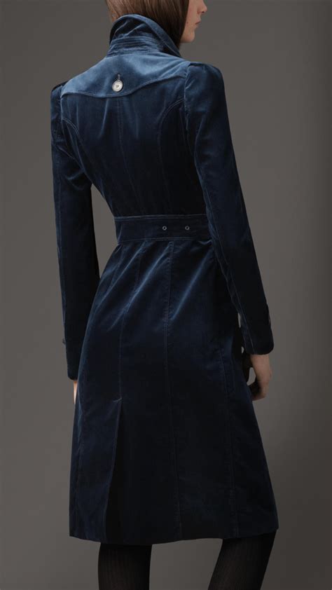 burberry trench coat flocked blue velvet|net a porter Burberry jacket.